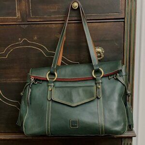 Dooney and Bourke Dark Green Leather Florentine Satchel